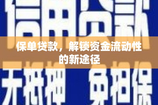 平谷保单贷款，解锁资金流动性的新途径