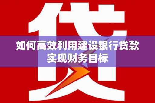 平谷如何高效利用建设银行贷款实现财务目标