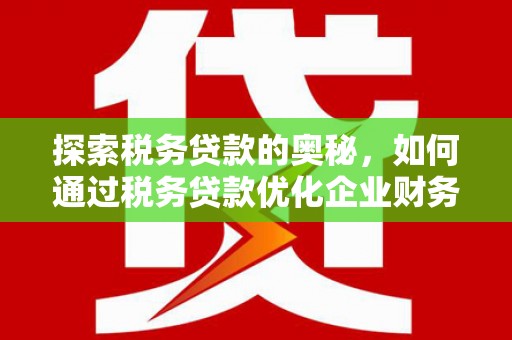 平谷探索税务贷款的奥秘，如何通过税务贷款优化企业财务