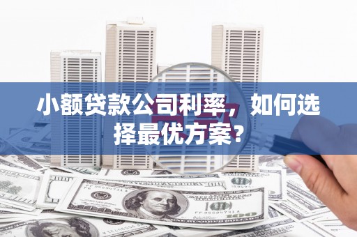 平谷小额贷款公司利率，如何选择最优方案？