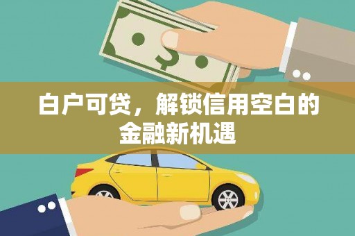 平谷白户可贷，解锁信用空白的金融新机遇