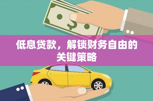 平谷低息贷款，解锁财务自由的关键策略