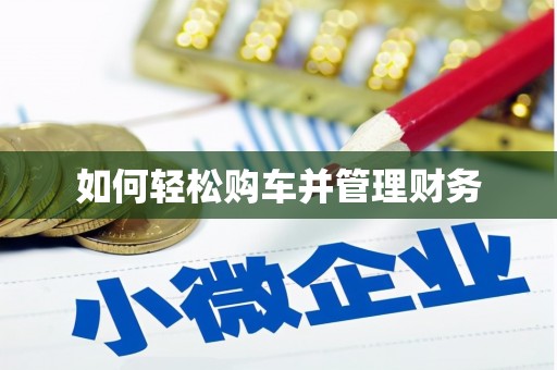 平谷如何轻松购车并管理财务